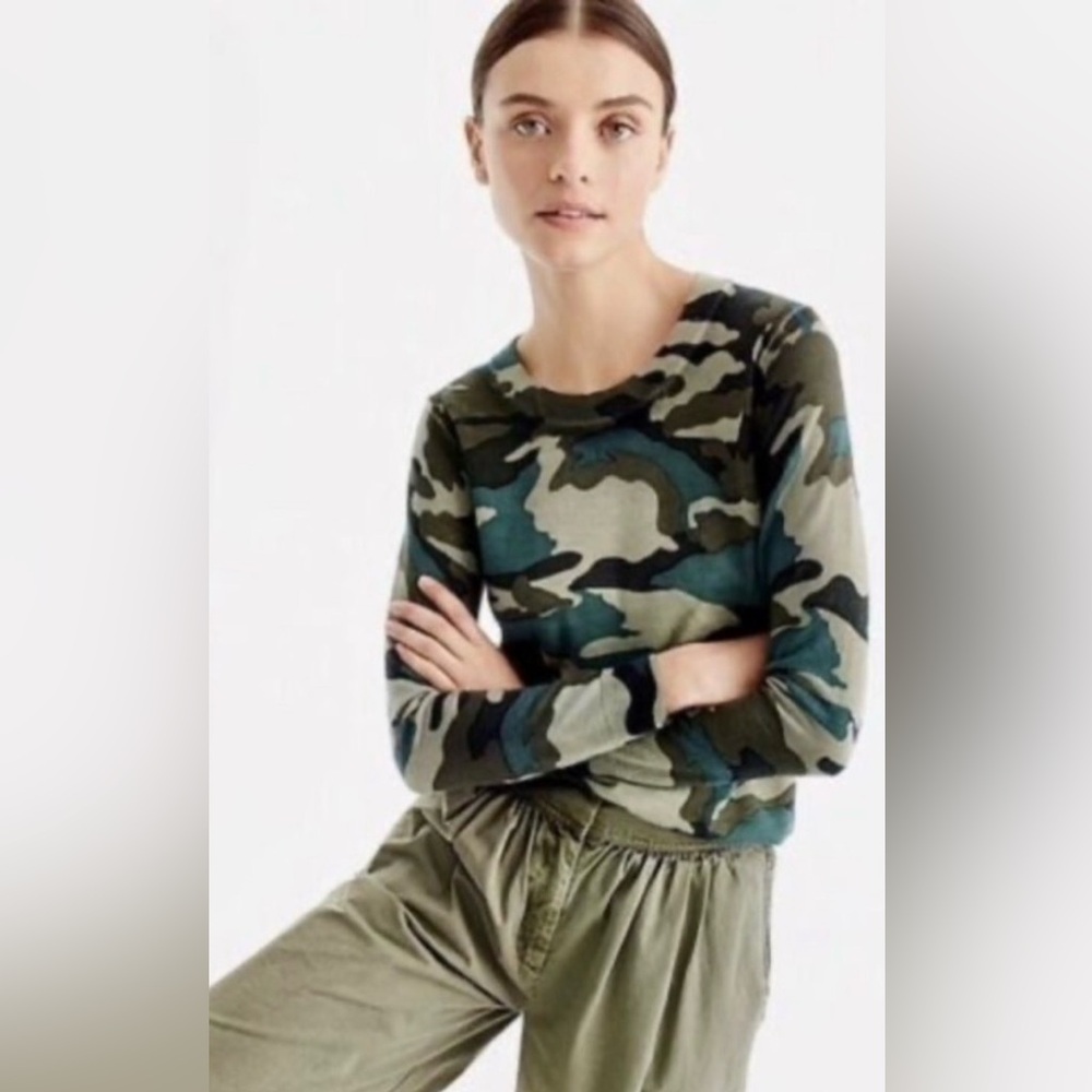 J.Crew Merino Camouflage Sweater Size Medium